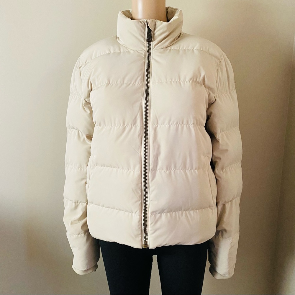 Skechers Down Puffer Bomber Off-White Winter Jacket, women’s medium